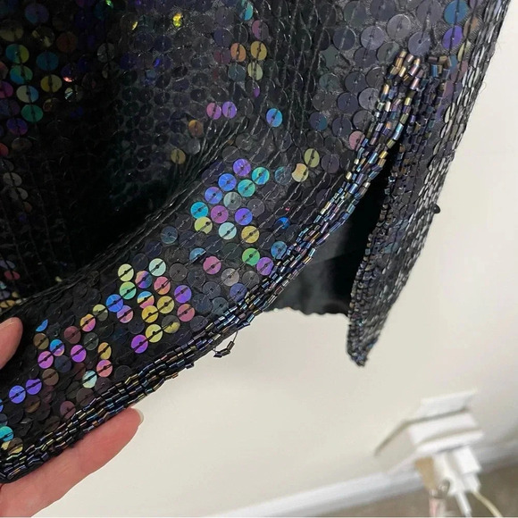 Jewel Queen Silk Sequin Dress Women Y2K Hollywood Regency fairycore whimsygoth - Picture 11 of 12